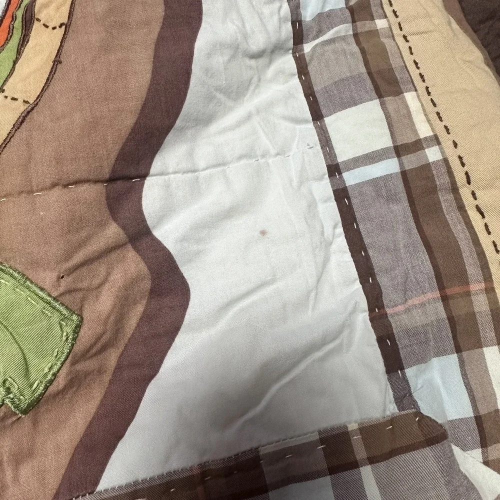 Woolrich Twin Quilt Sham Set Kids Big Bear Campground Camp Cabin Wilderness 2Pc